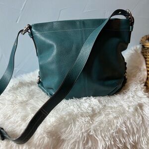 Teal Leather Coach Crossbody / Shoulder Bag